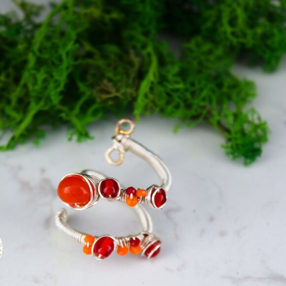 Handmade wire wrapped adjustable ring crystals - Picture 4 of 5